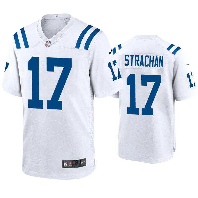 Men Indianapolis Colts #17 Mike Strachan Nike White Game NFL Jersey